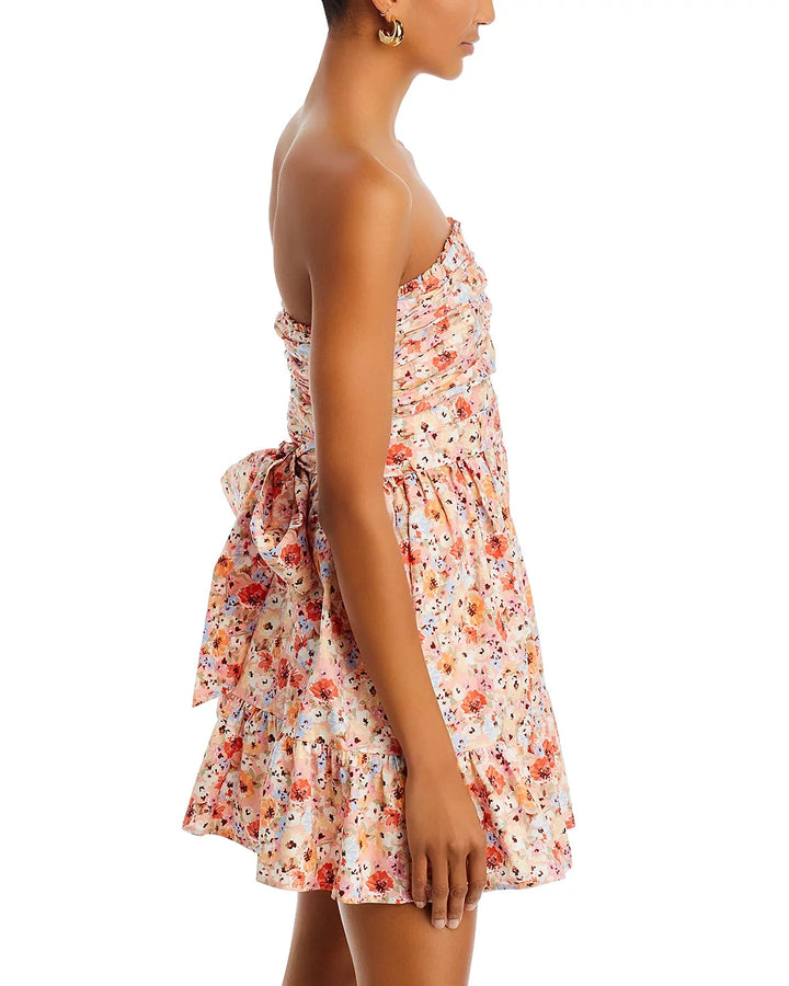 AQUA Floral Strapless Mini Dress MSRP $98