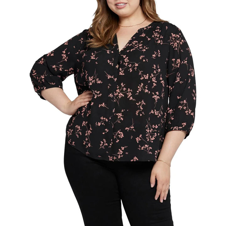 NYDJ Plus Size Pintuck-Back Blouse MSRP $89