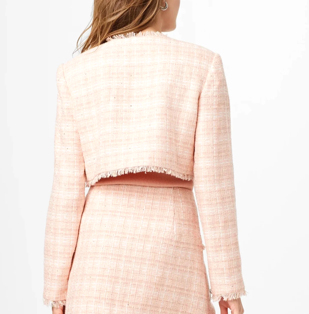 Toccin Lainey Crew Neck Tweed Jacket MSRP $525