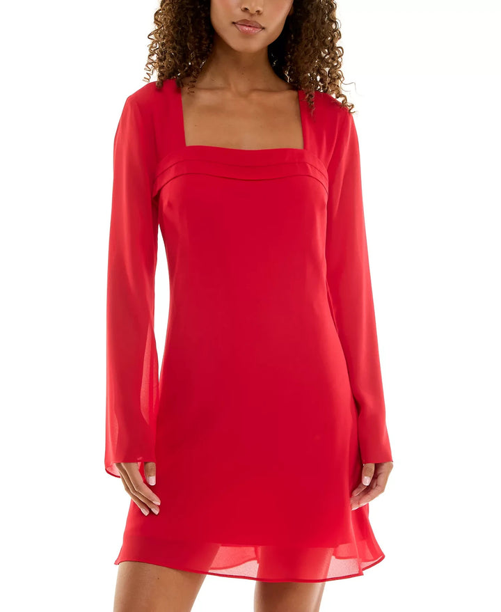 B Darlin Juniors' Long-Sleeve A-Line Dress MSRP $49