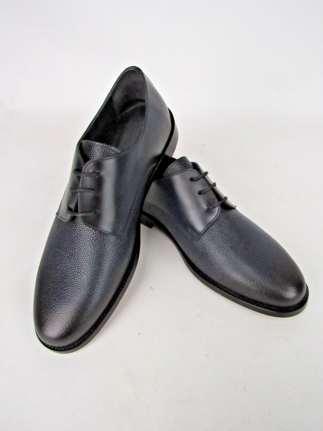 Navy Calf Leather Derby Shoes – Handcrafted Size EU 41