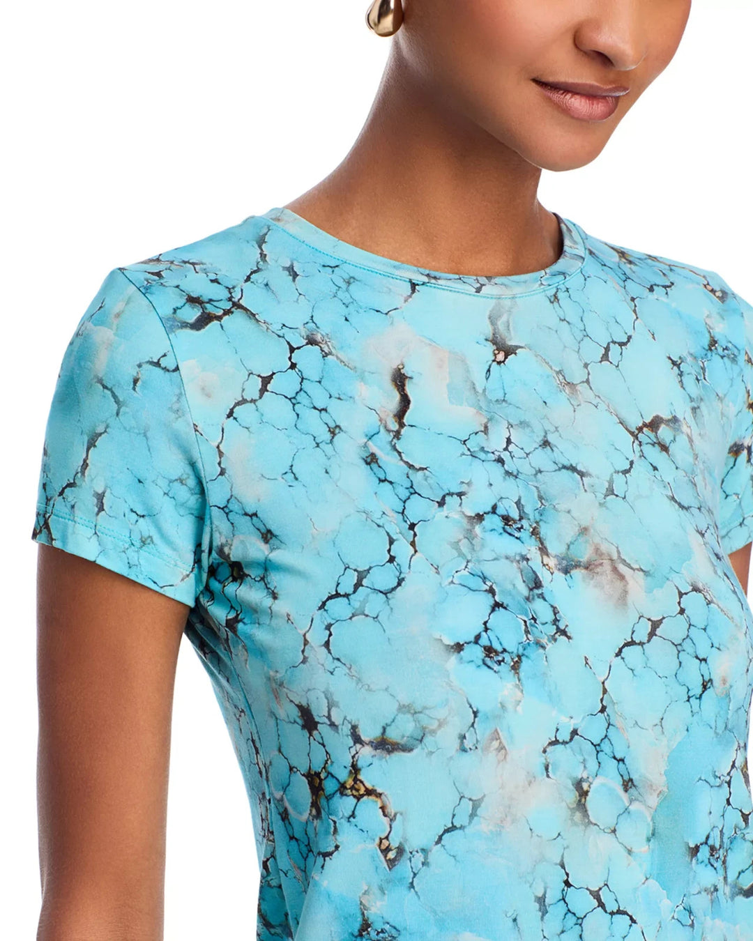 L'AGENCE Ressi Turquoise Stone Crewneck Tee MSRP $115