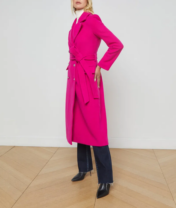 L'AGENCE Olina Coat in Berry Pink MSRP $1295