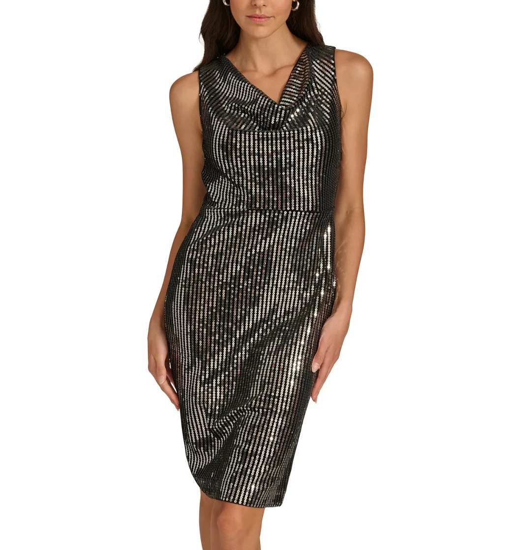 Calvin Klein Women's Embellished Velvet Shift Dress MSRP $159