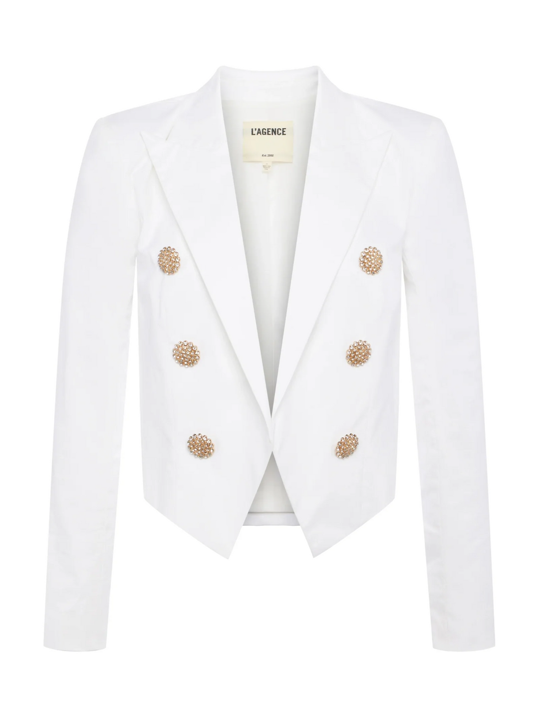 L'AGENCE Lila Open-Front Blazer in White MSRP $595