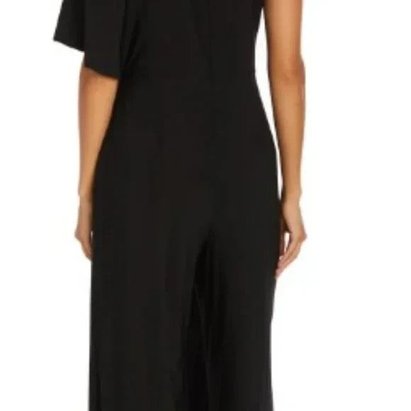 R & M Richards Embellished One-Shoulder Jumpsuit MSRP $99