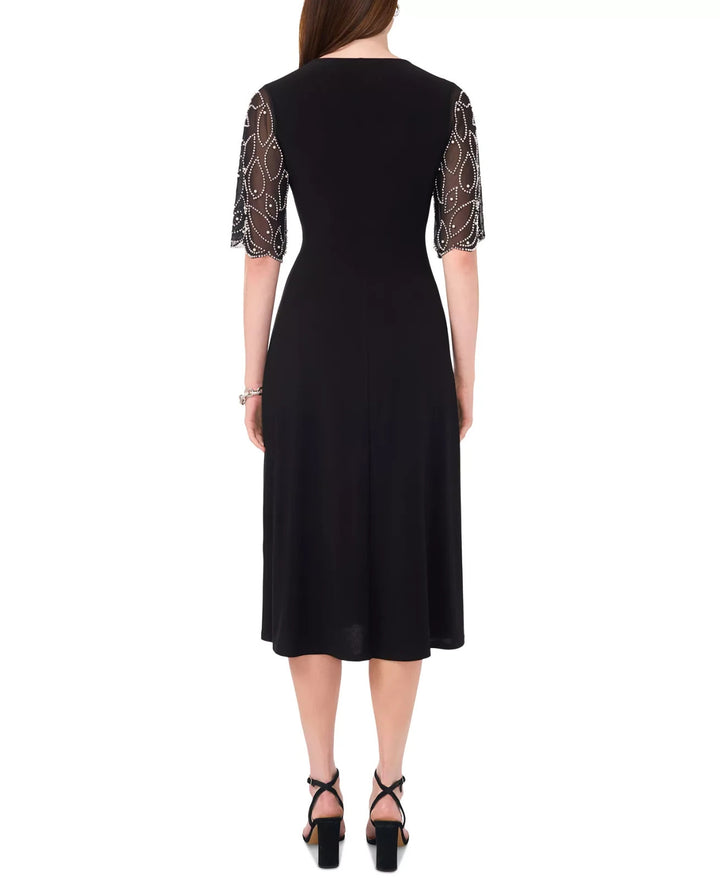 MSK Women's Sheer-Sleeve Fit & Flare Dress MSRP $89