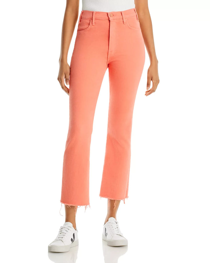 MOTHER The Hustler High Rise Frayed Flare Leg Ankle Jeans MSRP $218