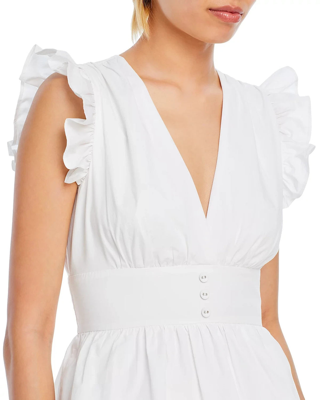 AQUA Flutter Sleeve Tiered Dress MSRP $88