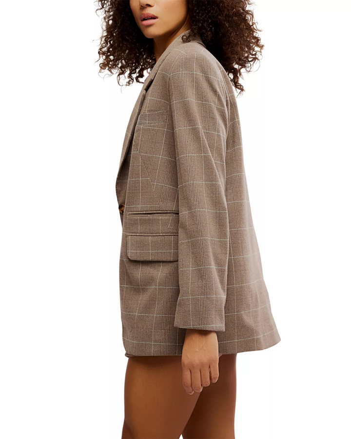 Free People Paper Cut Pinstripe One Button Blazer MSRP $198