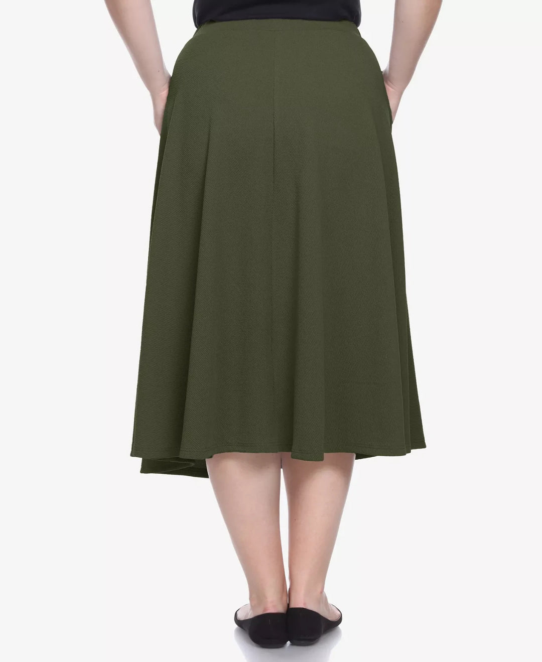 White Mark Plus Size Flared MIDI Skirt MSRP $49
