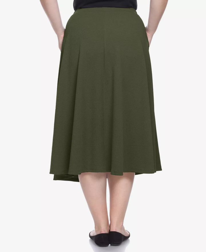 White Mark Plus Size Flared MIDI Skirt MSRP $49