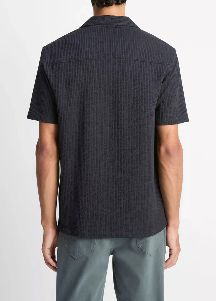Vince Regular Fit Seersucker Cuban Shirt MSRP $198