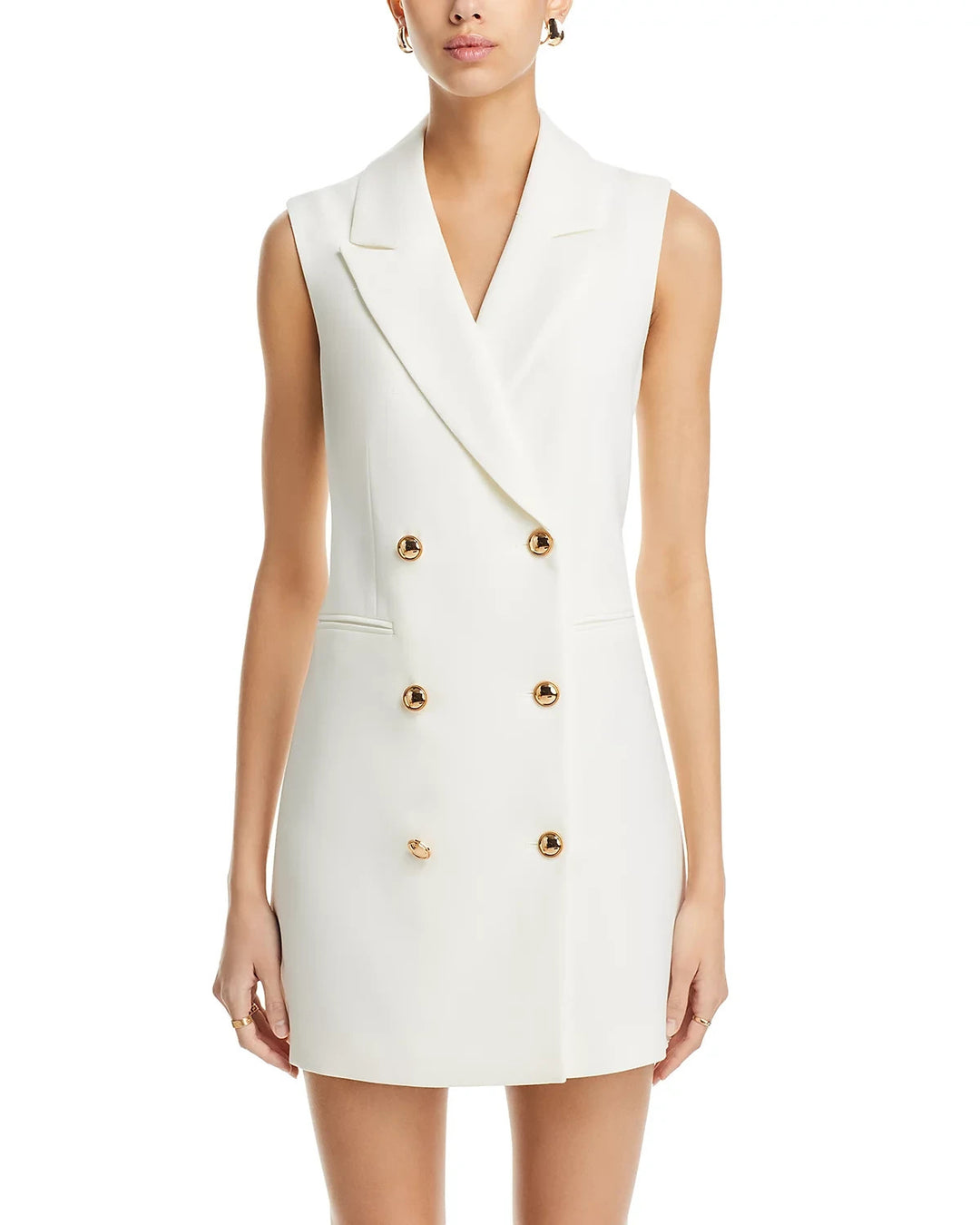 FRENCH CONNECTION Whisper Sleeveless Tux Mini Dress MSRP $138