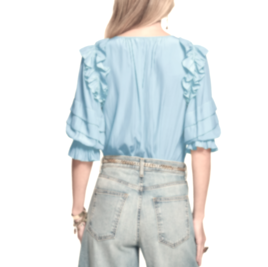Ramy Brook Samira Ruffle Blouse MSRP $325