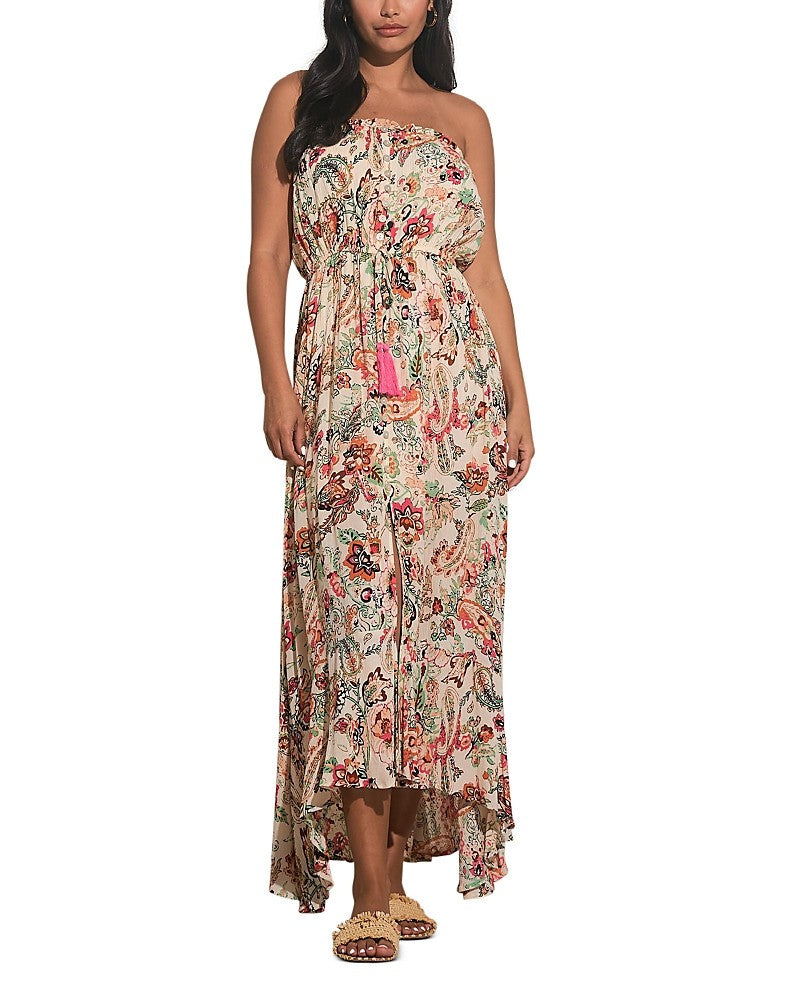 Elan Strapless Printed Maxi Dress MSRP $98