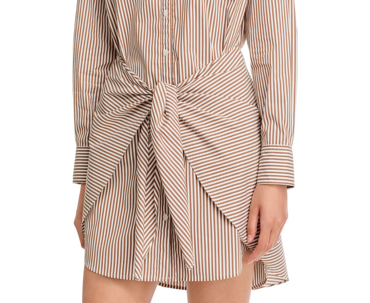 Veronica Beard Roanoke Striped Tie Waist Shirt Dress MSRP $478