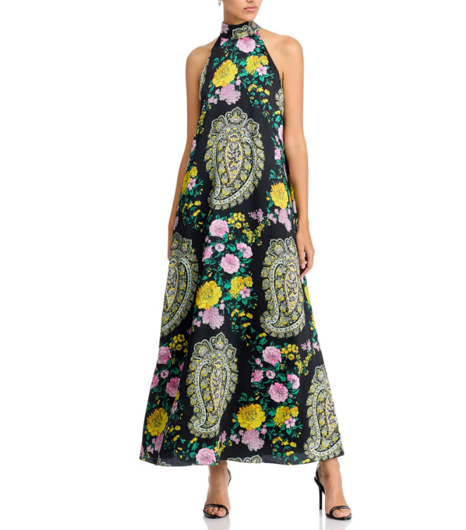 Kobi Halperin Genesis Printed Halter Maxi Dress MSRP $698