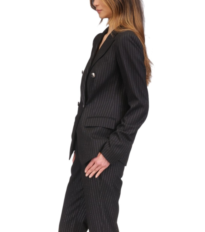 MICHAEL Michael Kors Metallic Pinstripe Cutaway Blazer MSRP $250