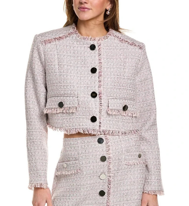 Toccin Lainey Cropped Tweed Jacket MSRP $625