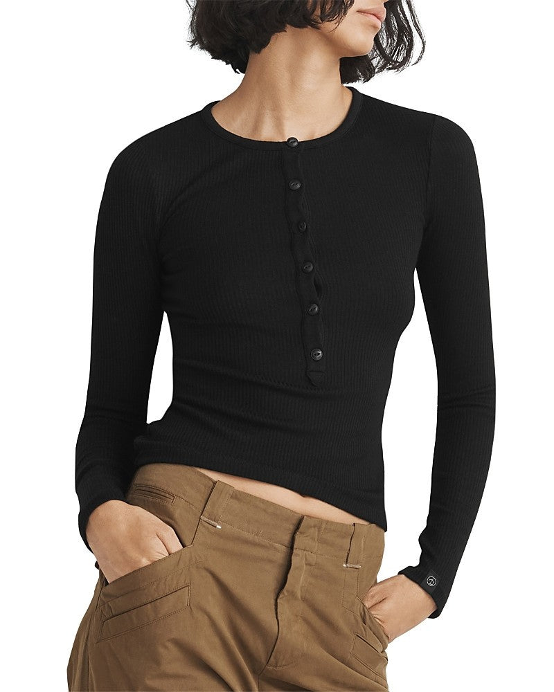 rag & bone The Knit Ribbed Henley MSRP $165