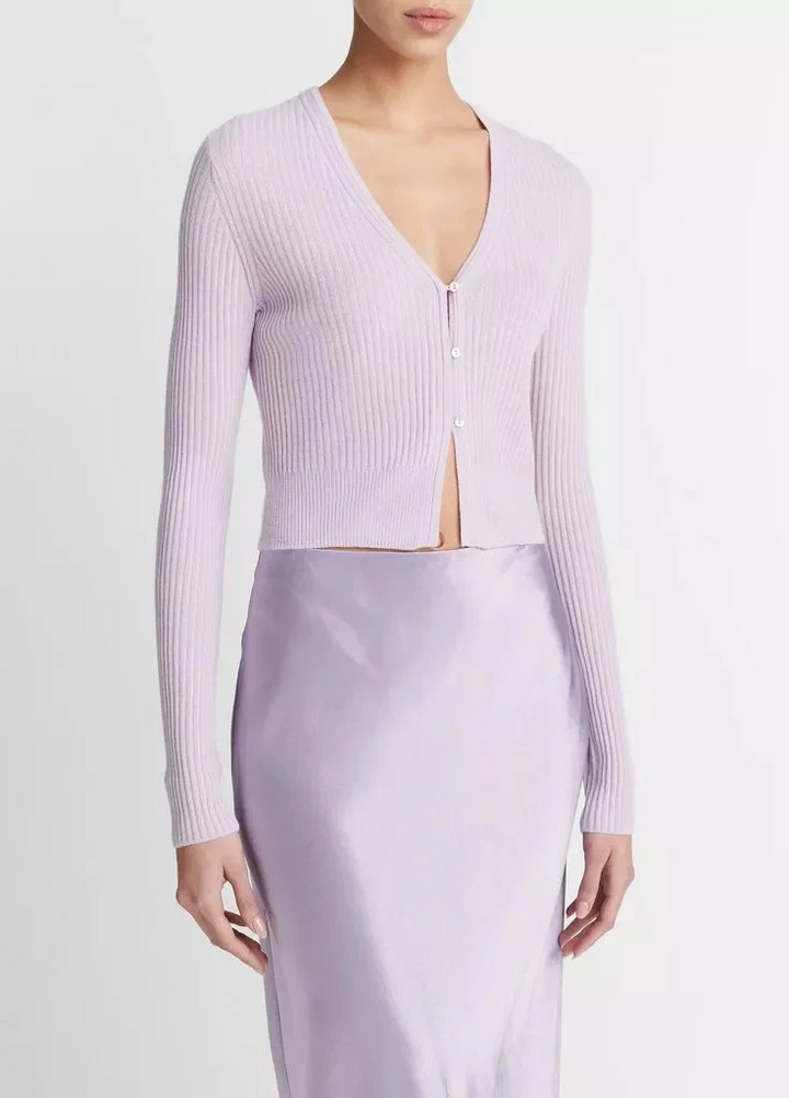 VINCE Women's Shrunken Cashmere-Silk Cardigan MSRP $395