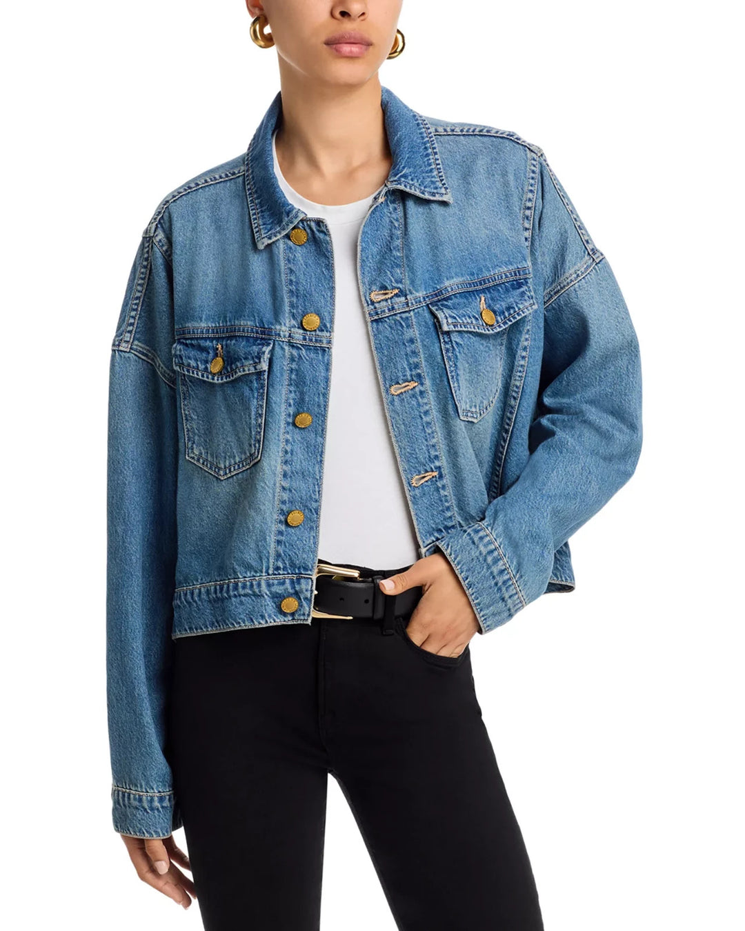 L'Agence Vianney Crop Denim Jacket MSRP $450
