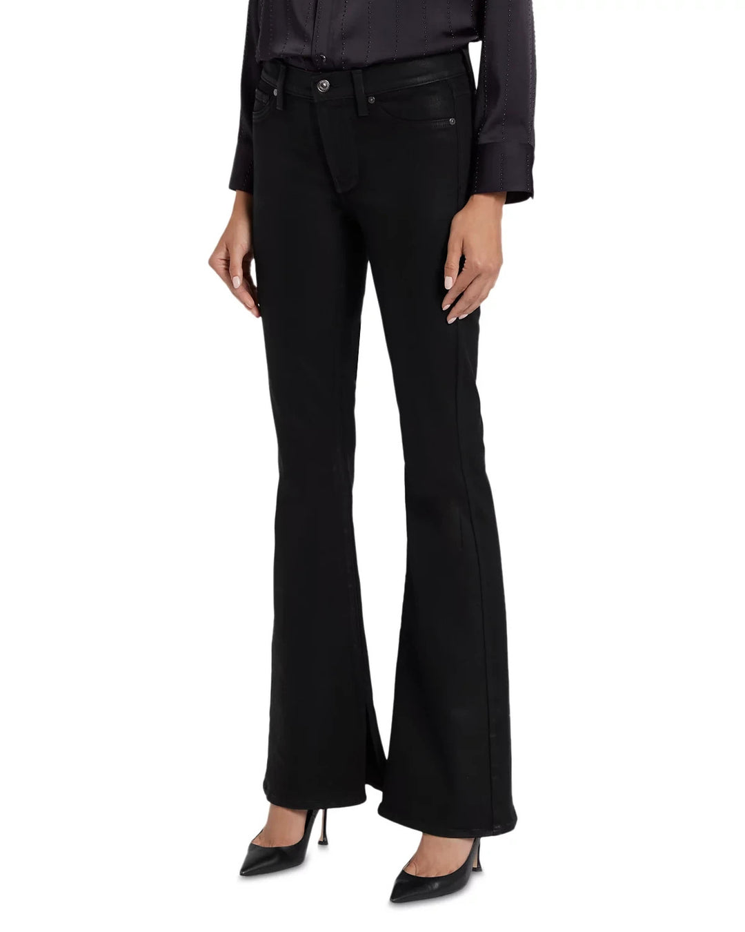 7 For All Mankind Ali High Rise Slit Flare Jeans MSRP $248