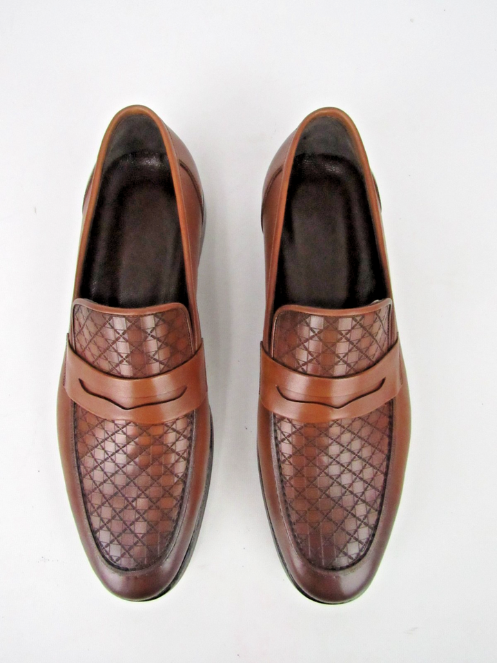 Elegant Men’s Genuine Leather Loafers – Handcrafted Size EU 41