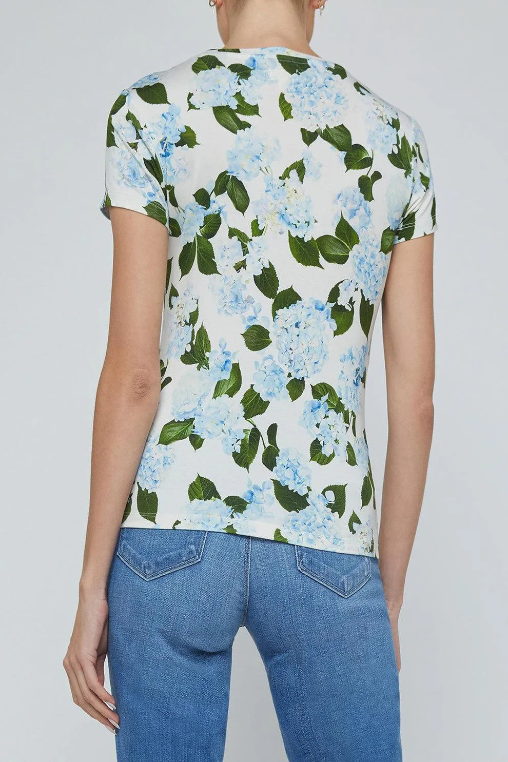 L'Agence Ressi Short-Sleeve Hydrangea Tee MSRP $115