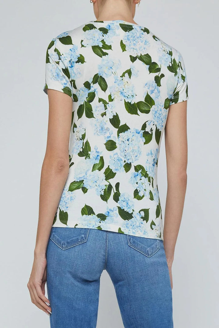 L'Agence Ressi Short-Sleeve Hydrangea Tee MSRP $115