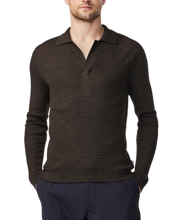 NN07 Huxley Long Sleeve Polo Sweater MSRP $230