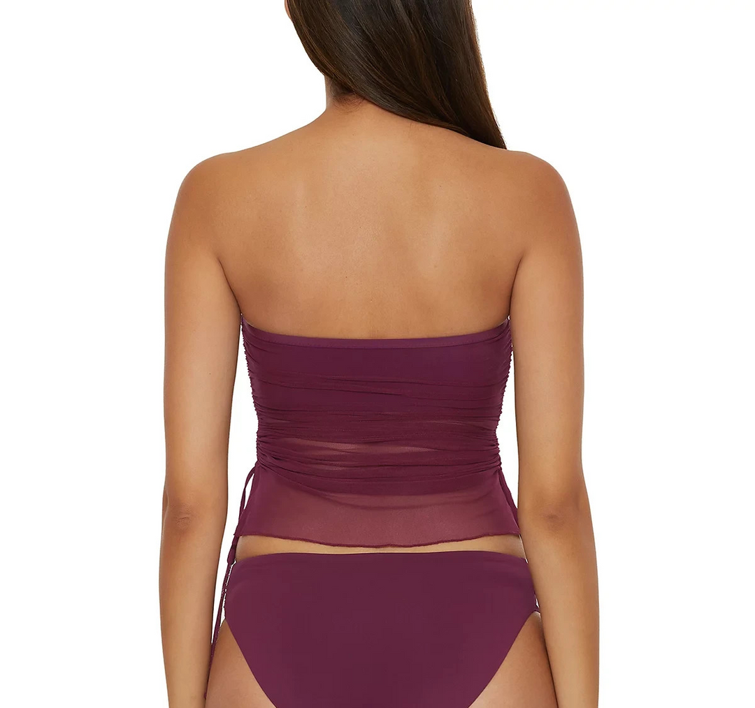 BECCA Muse Bandeau Mesh Overlay Tankini Top MSRP $88