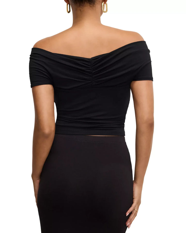 Good American Stretch Jersey Twist Off Top