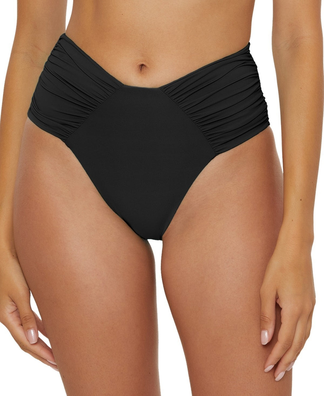 Becca Women's Ruched High-Waist Bikini Bottoms MSRP $ 68