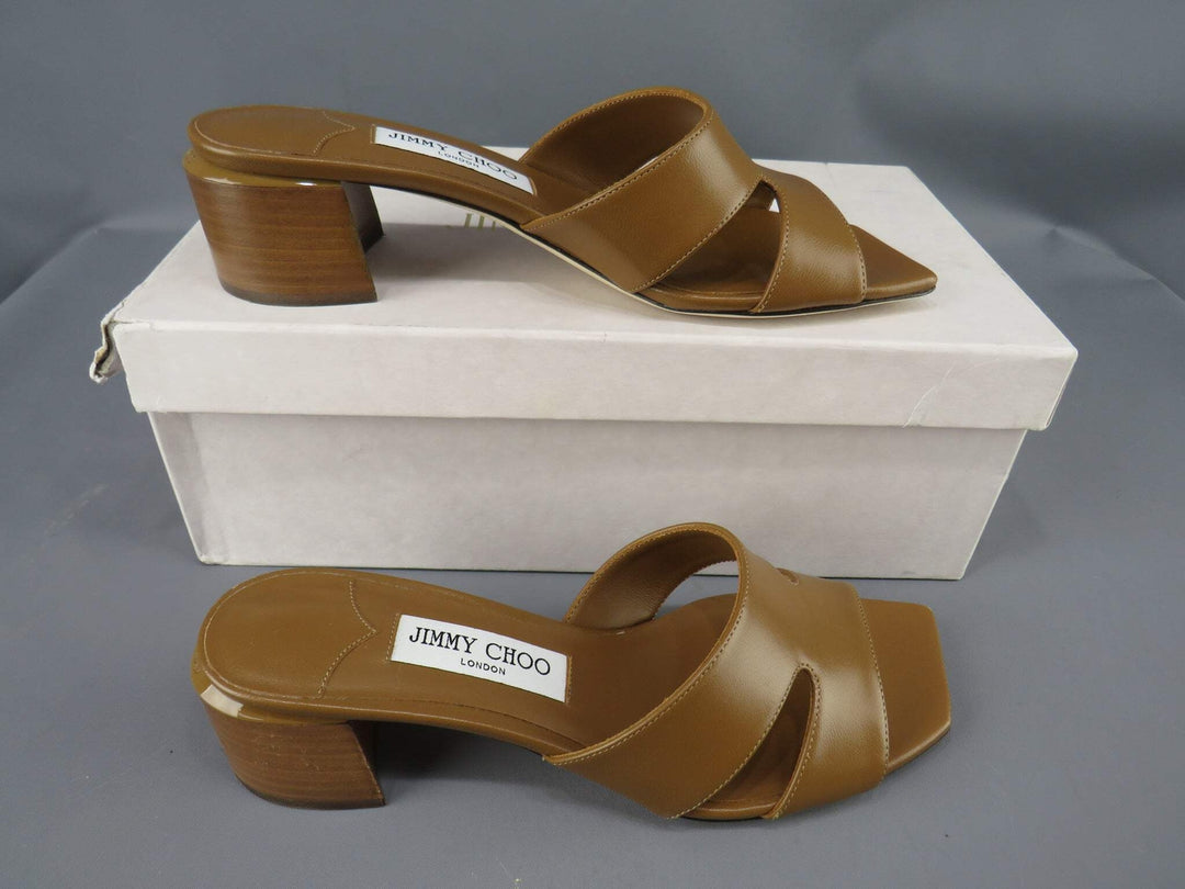 Jimmy Choo Ellison 45 Block Heel Slide Sandals M2 367
