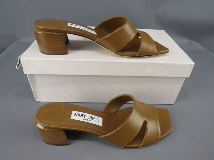 Jimmy Choo Ellison 45 Block Heel Slide Sandals M2 367