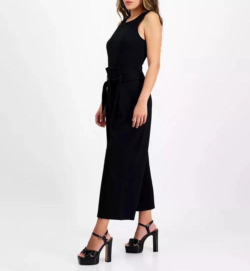Bar III Petite Women's Sleeveless Crewneck Tie-Waist Jumpsuit MSRP $59