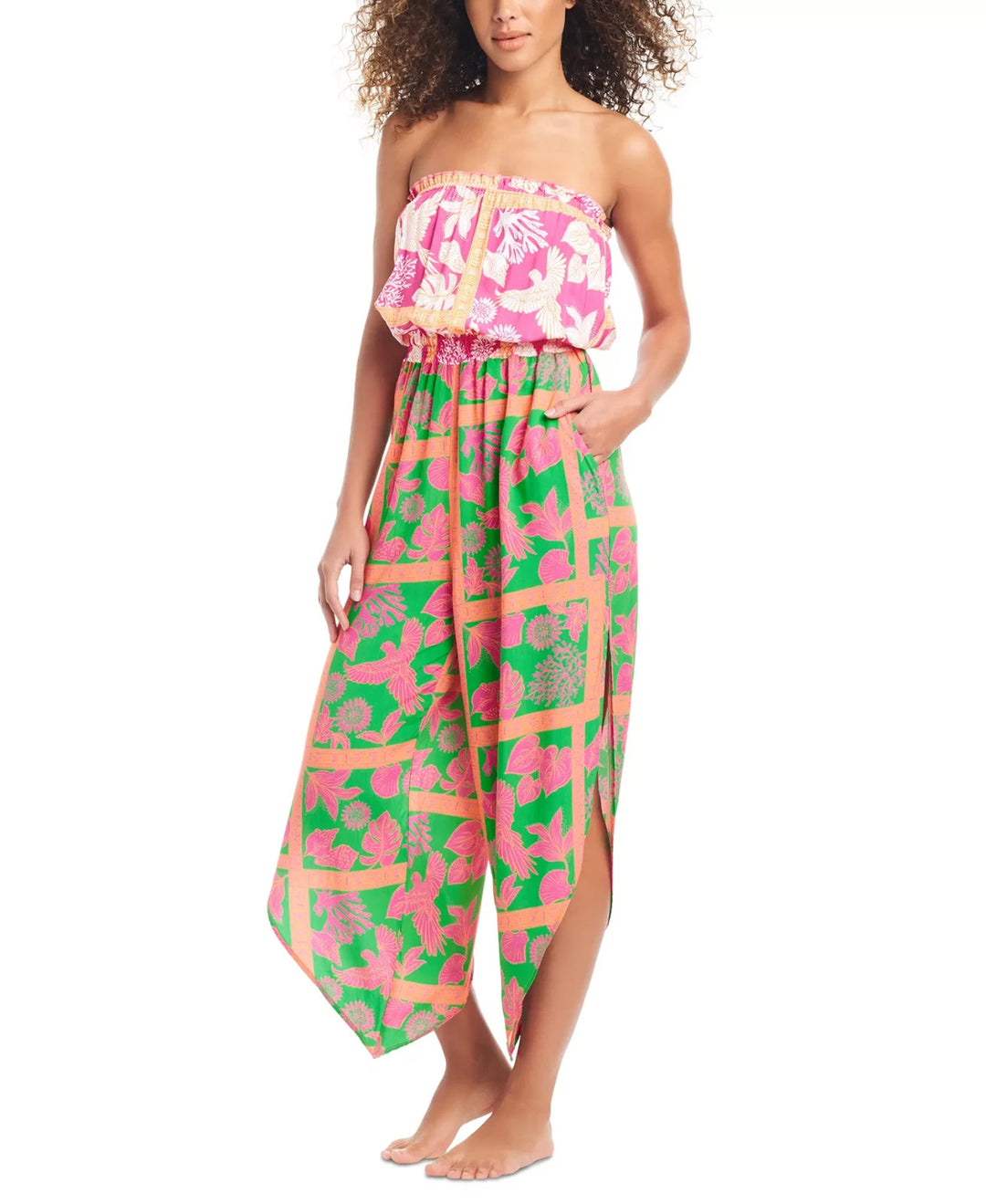 Bar III Strapless Cover-Up Jumpsuit MSRP $88