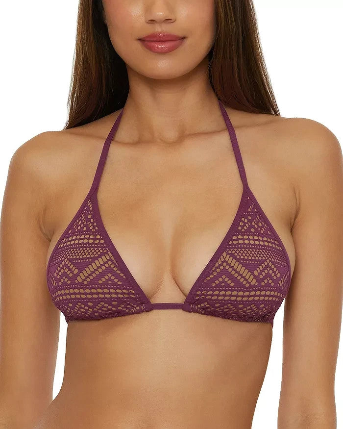 BECCA Color Play Crochet Triangle Bikini Top MSRP $68