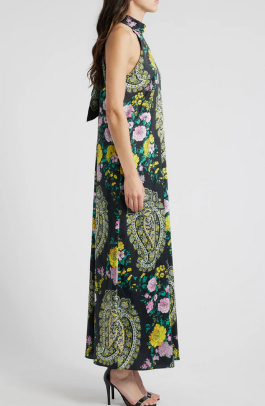 Kobi Halperin Genesis Printed Halter Maxi Dress MSRP $698