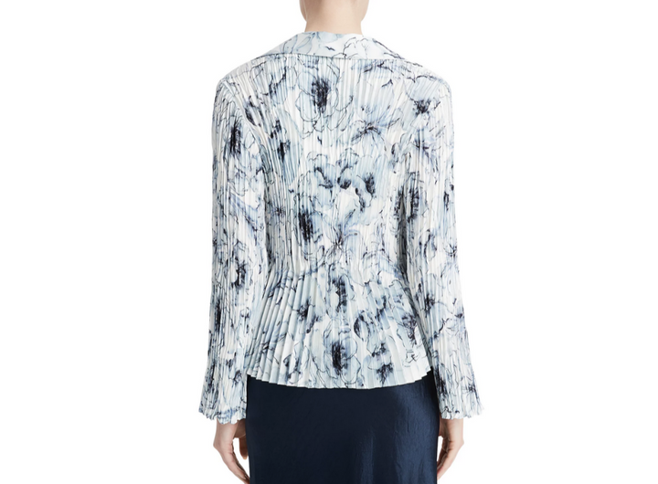 Vince Floral Pleated Blouse MSRP $395