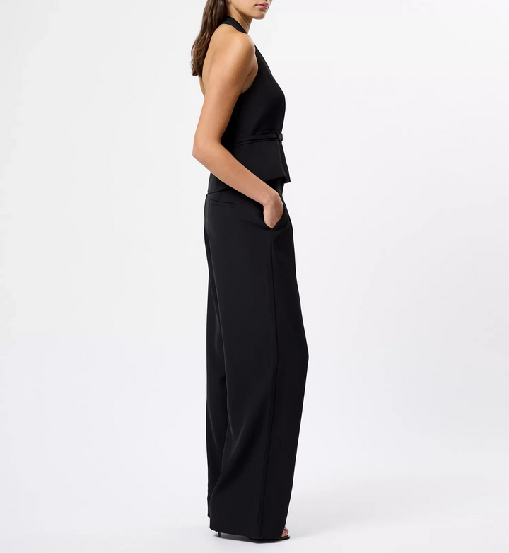 French Connection Women's Harry Suiting Belted Halter V-Neck Top MSRP $118