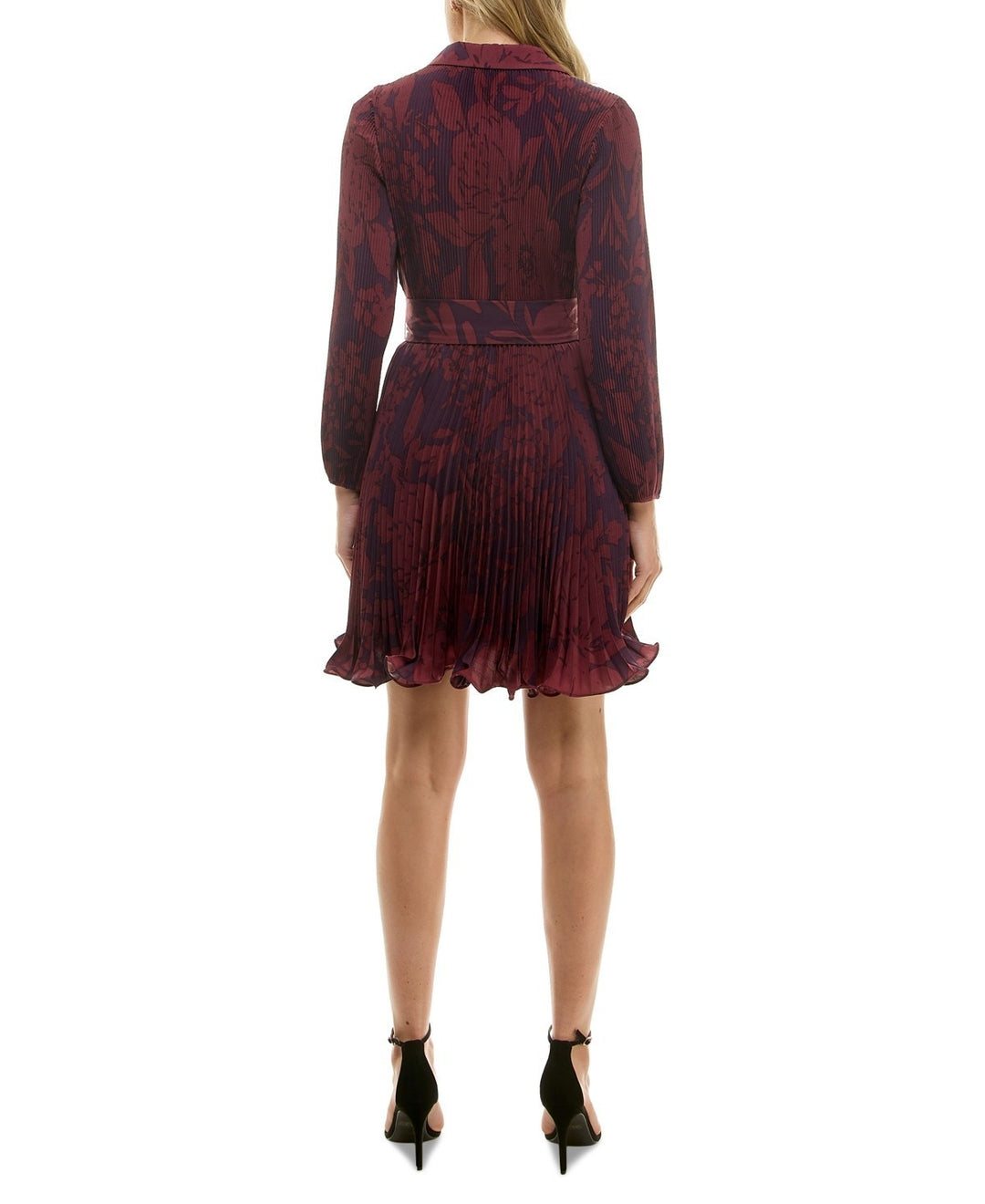 Taylor Petite Printed Pleated a-Line Dress MSRP $138