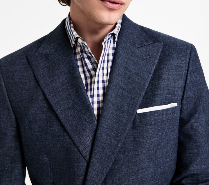 Tommy Hilfiger Men's Modern Fit Double Breasted Linen Suit Jacket MSRP $360