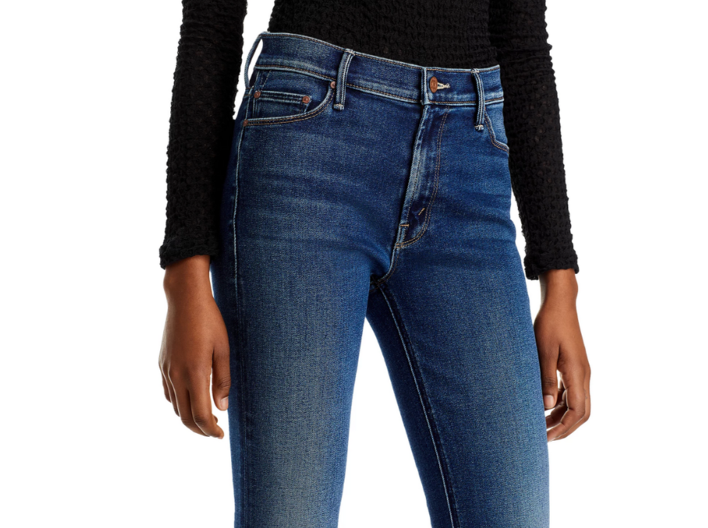 MOTHER The Outsider High Rise Ankle Fray Flare Jeans MSRP $258
