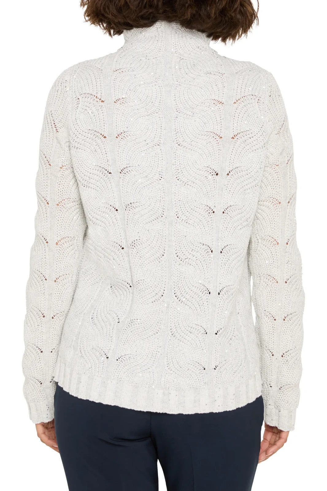 NIC+ZOE Cable Knit Sparkle Sweater MSRP $178