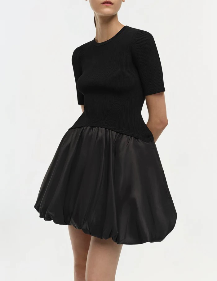 Simkhai Kenny Short Sleeved Bubble Mini Dress MSRP $645