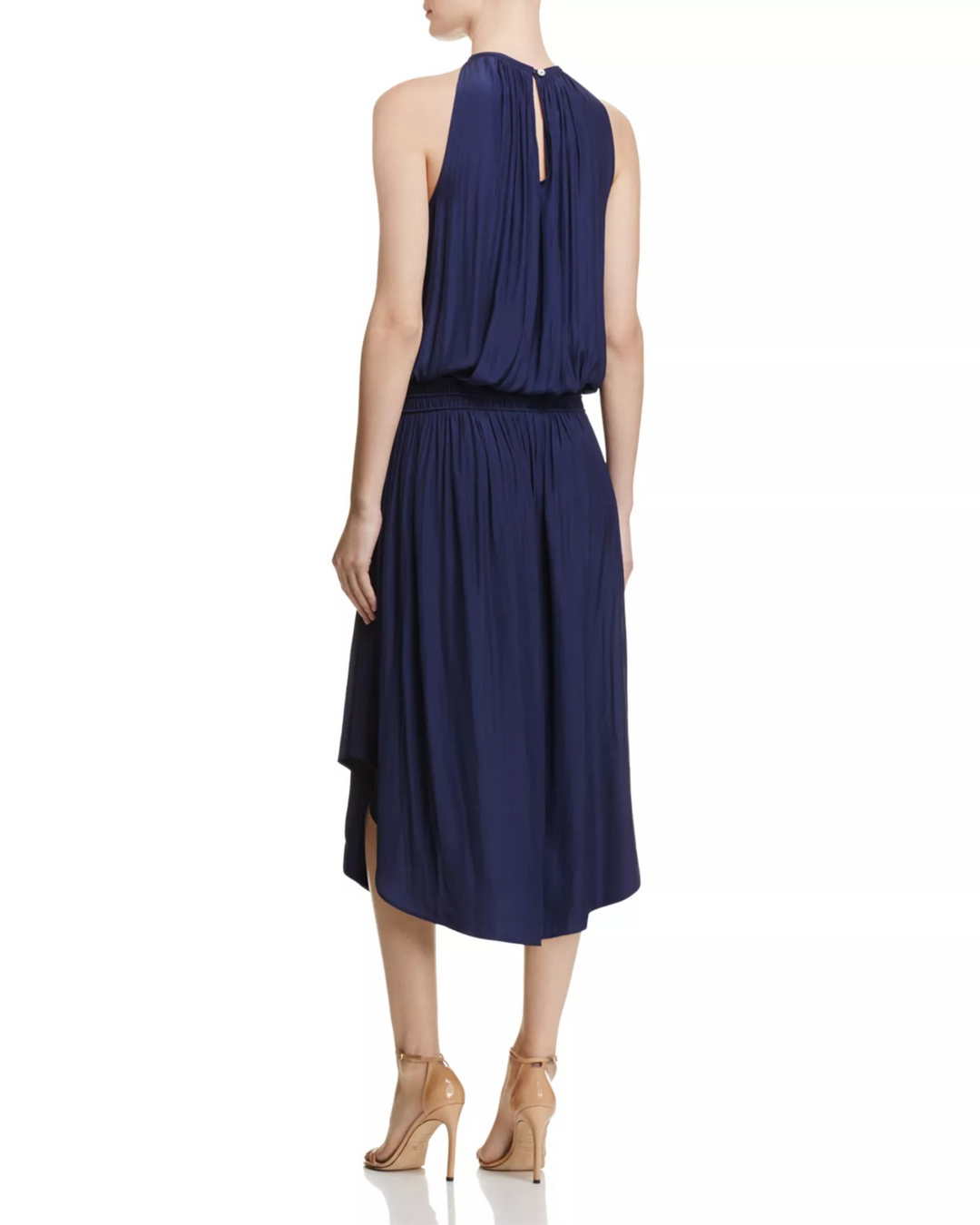 Ramy Brook Audrey Sleeveless Halter Drop Waist Midi Dress MSRP $425