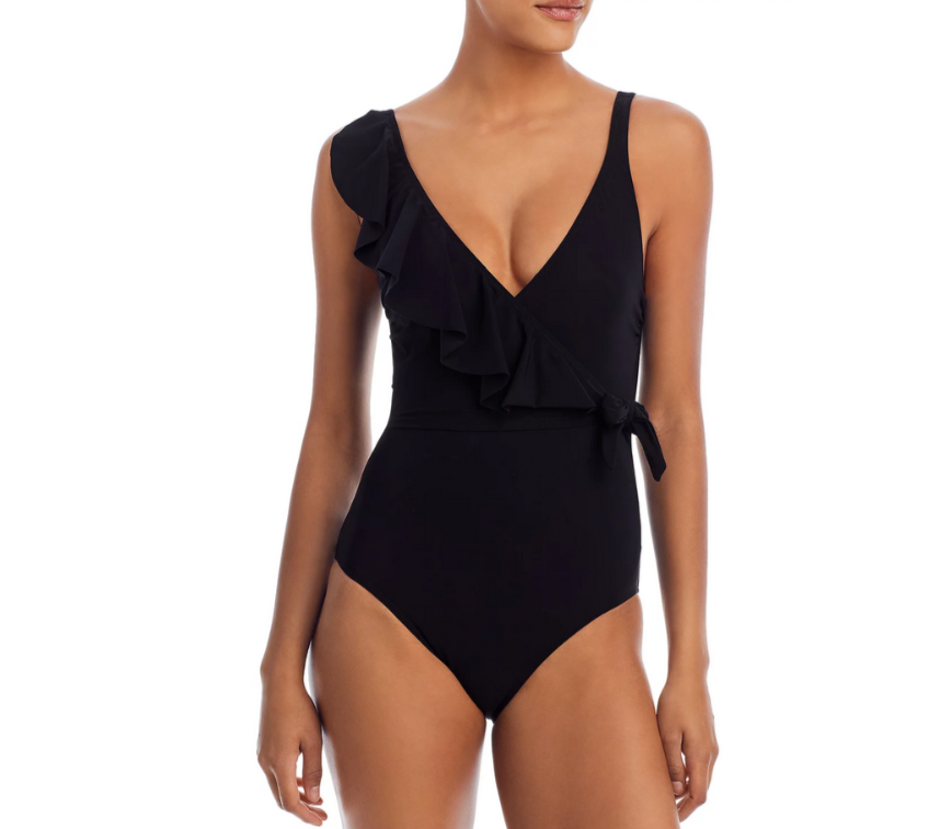 Profile by Gottex Ruffle Wrap Front Tummy Control One Piece Swimsuit MSRP $128